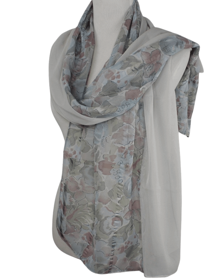 Print & Solid Chiffon Hijab