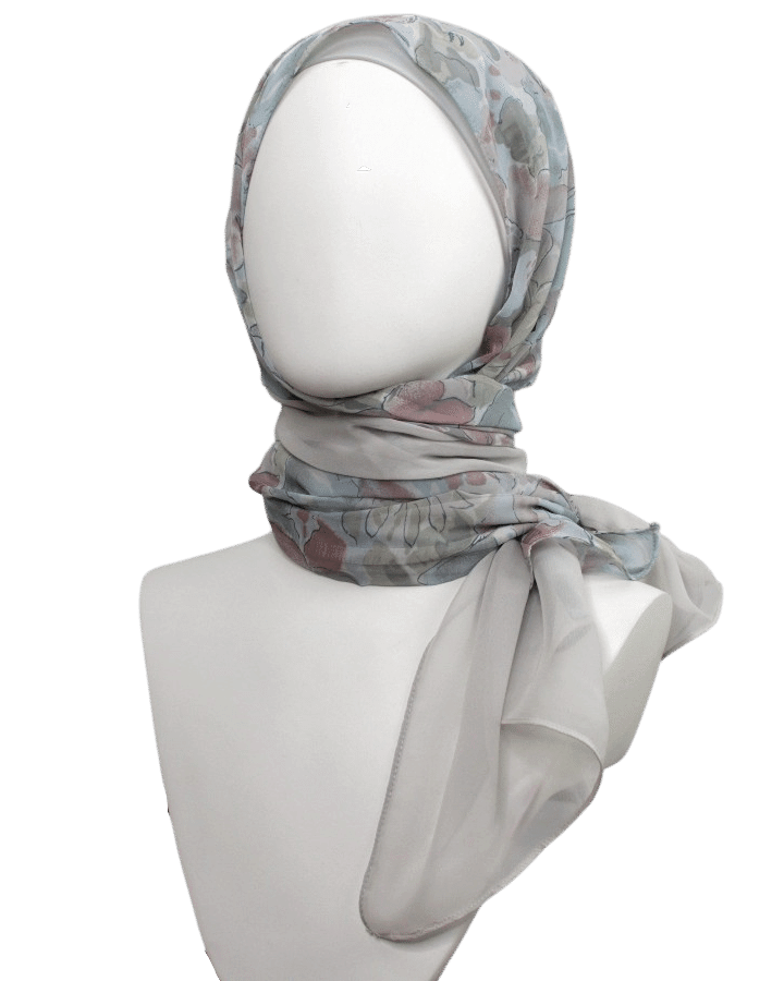 Print & Solid Chiffon Hijab