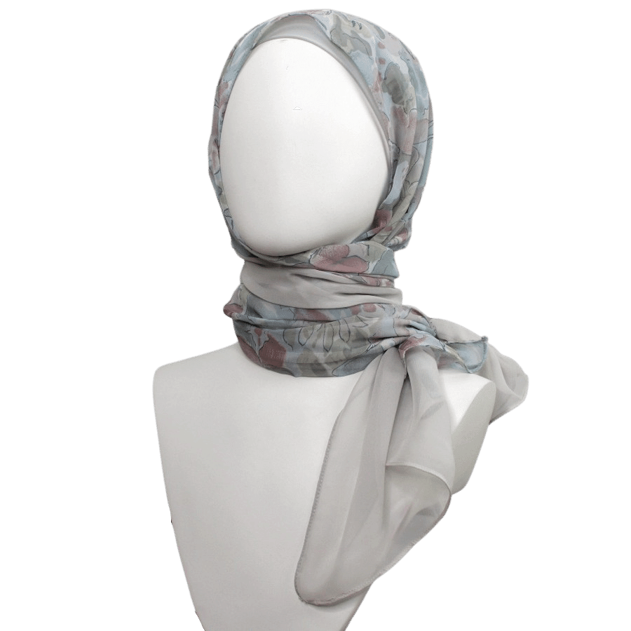 Print & Solid Chiffon Hijab