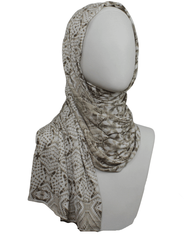 Earthy Tones Patterned Jersey Hijab