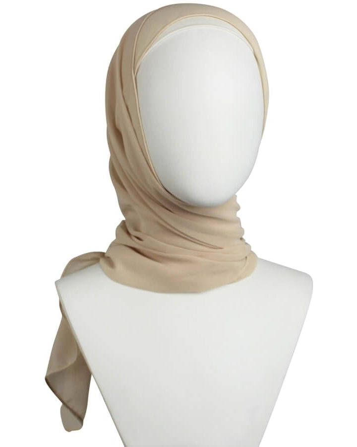 Chiffon Hijab Basic Blush Neutral -Textured