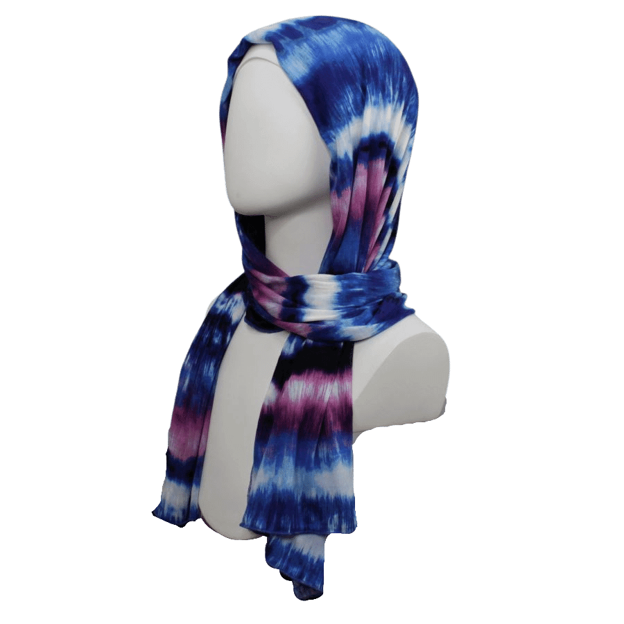 Sunset Waves Patterned Jersey Hijab!