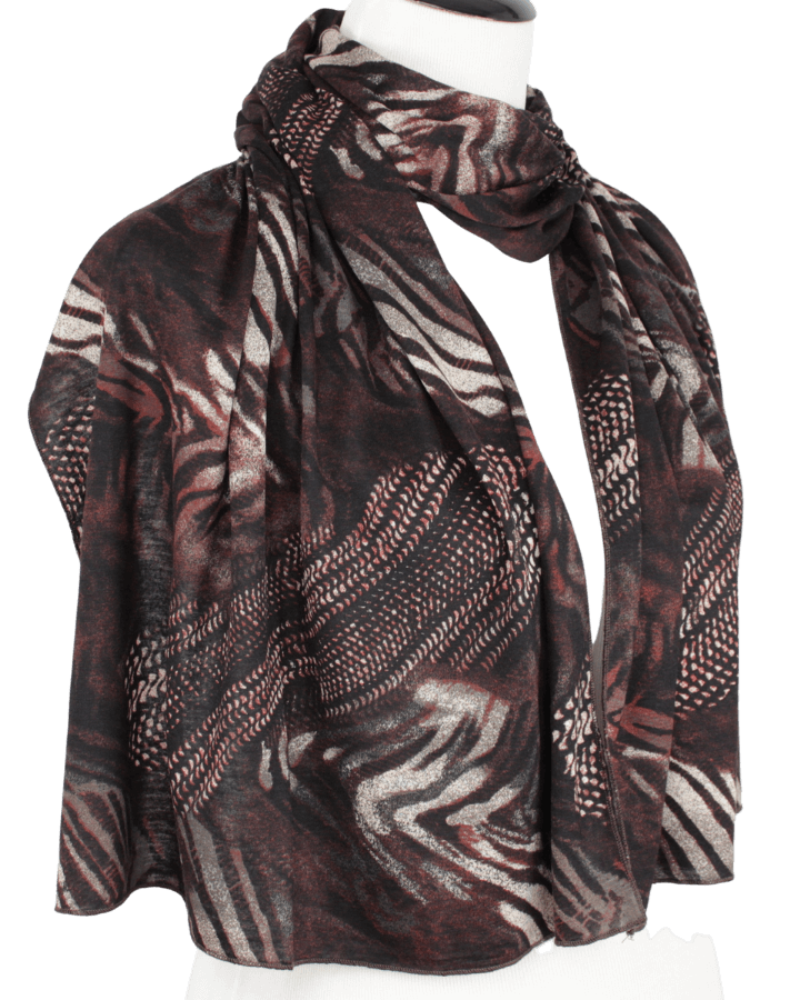 Elegance in Chocolote Brown Patterned Jersey Hijab!