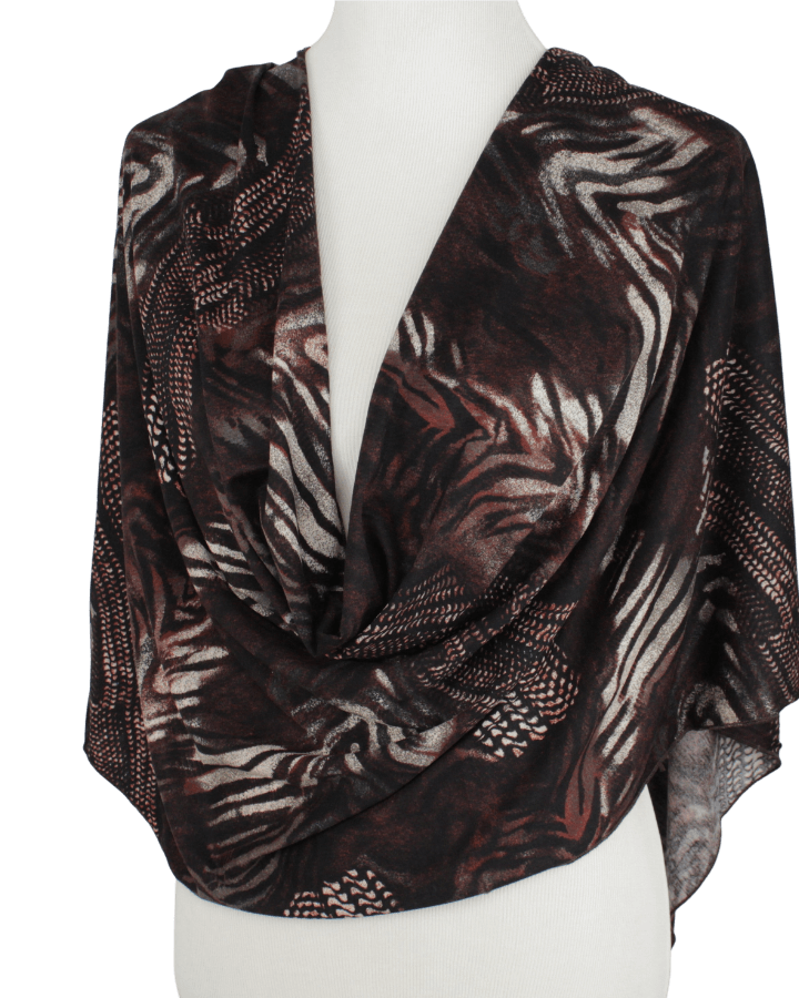Elegance in Chocolote Brown Patterned Jersey Hijab!