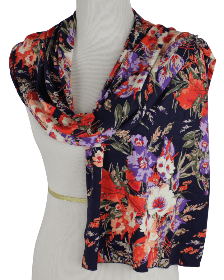 A Walk in the Meadow Floral Patterned Jersey Hijab - NEW