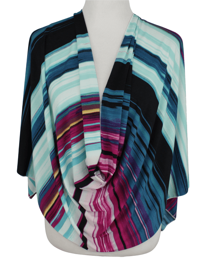 A Burst of Joyful Stripes Smooth  Patterned Jersey Hijab  - Soft & Cool "Zibde Feel"
