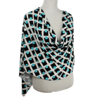 Geo Abstract in Blue Black Patterned Jersey Hijab