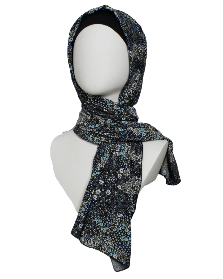 Starry Nights Patterned Jersey Hijab Soft & Cool "Zibde Feel"  - NEW