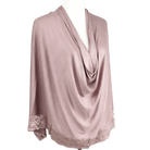 Embellished Lace Bordered Kuwaiti Hijab - Mauv-ish Neutral Hijab - NEW