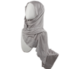Embellished Lace Bordered Kuwaiti Hijab - Grey-ish Neutral Hijab - NEW