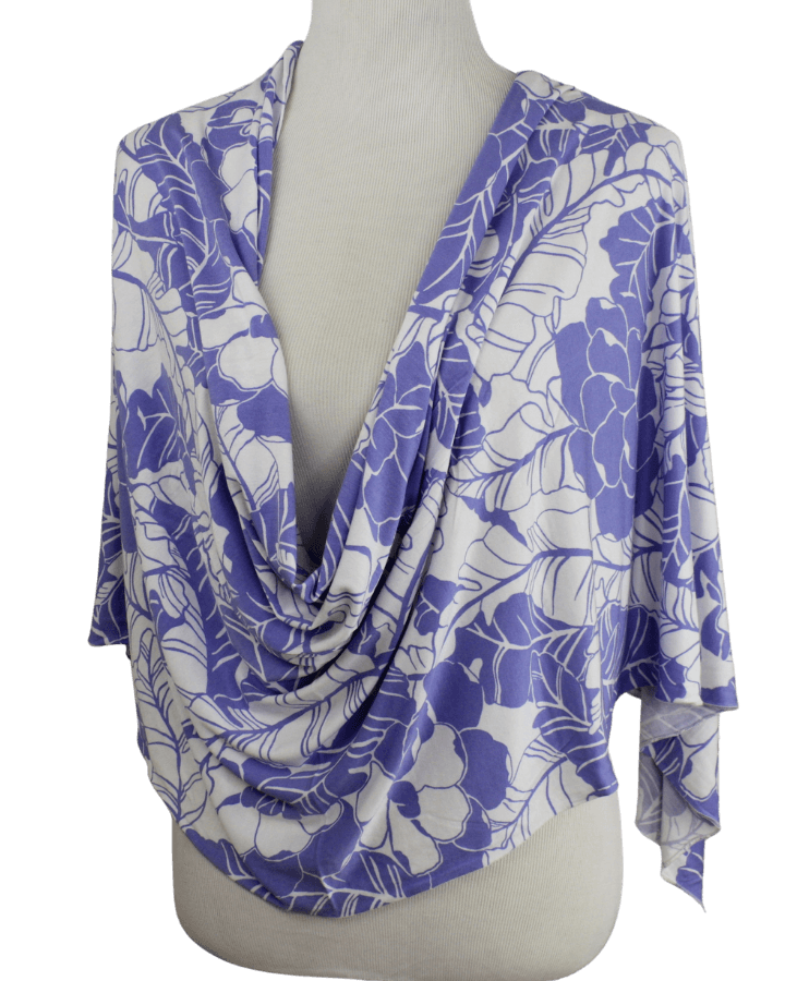 Lilac Elegance Patterned Jersey Hijab  - NEW