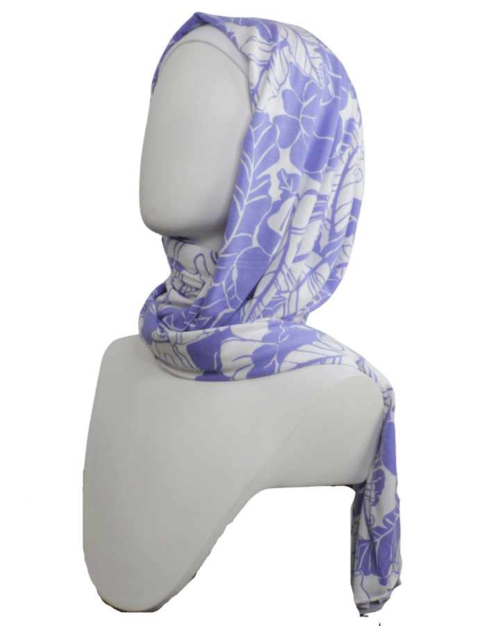 Lilac Elegance Patterned Jersey Hijab  - NEW