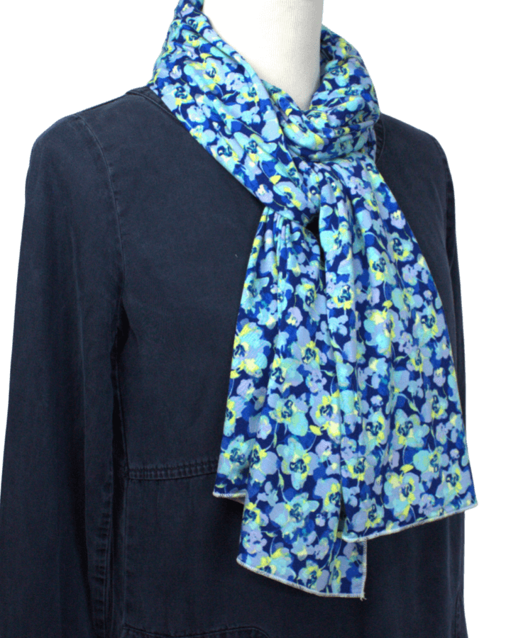 Aqua Time! Floral Patterned Jersey Hijab