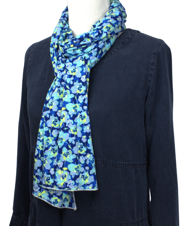 Aqua Time! Floral Patterned Jersey Hijab