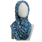Aqua Time! Floral Patterned Jersey Hijab