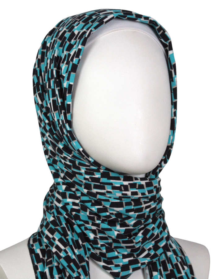 Geo Patterned Jersey Hijab - NEW