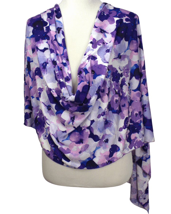 A Breath of Lilac Blossom Patterned Jersey Hijab  - NEW