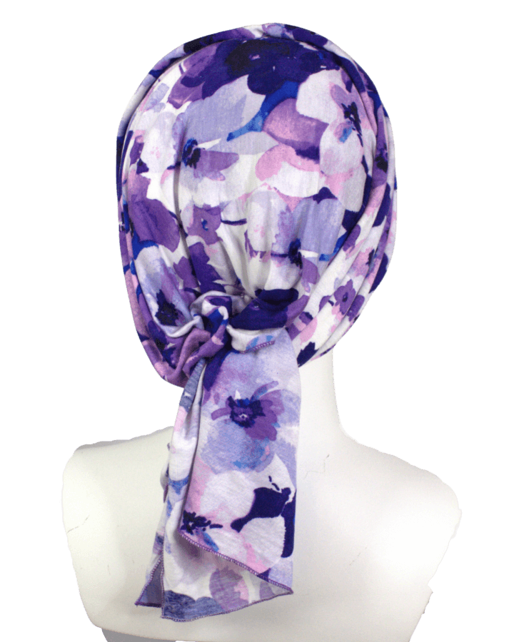 A Breath of Lilac Blossom Patterned Jersey Hijab  - NEW