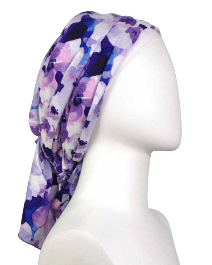 A Breath of Lilac Blossom Patterned Jersey Hijab  - NEW