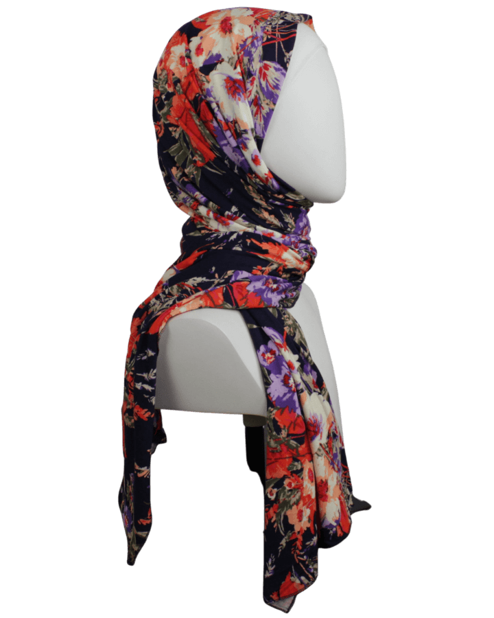 A Walk in the Meadow Floral Patterned Jersey Hijab - NEW