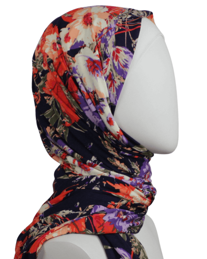 A Walk in the Meadow Floral Patterned Jersey Hijab - NEW
