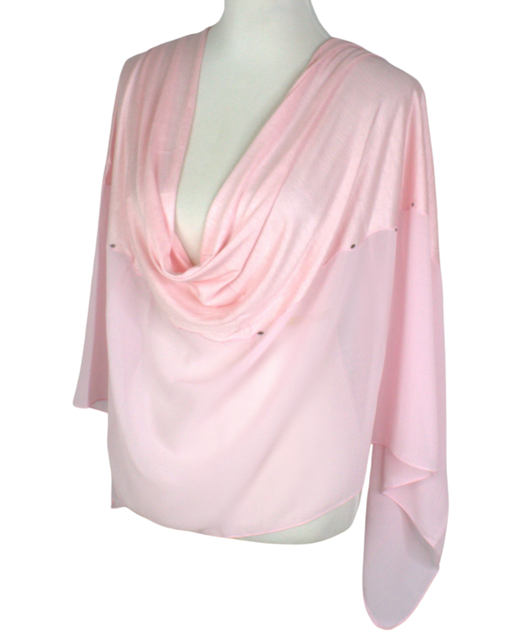 Kuwaiti Double Border Chiffon & Jersey Pink - NEW