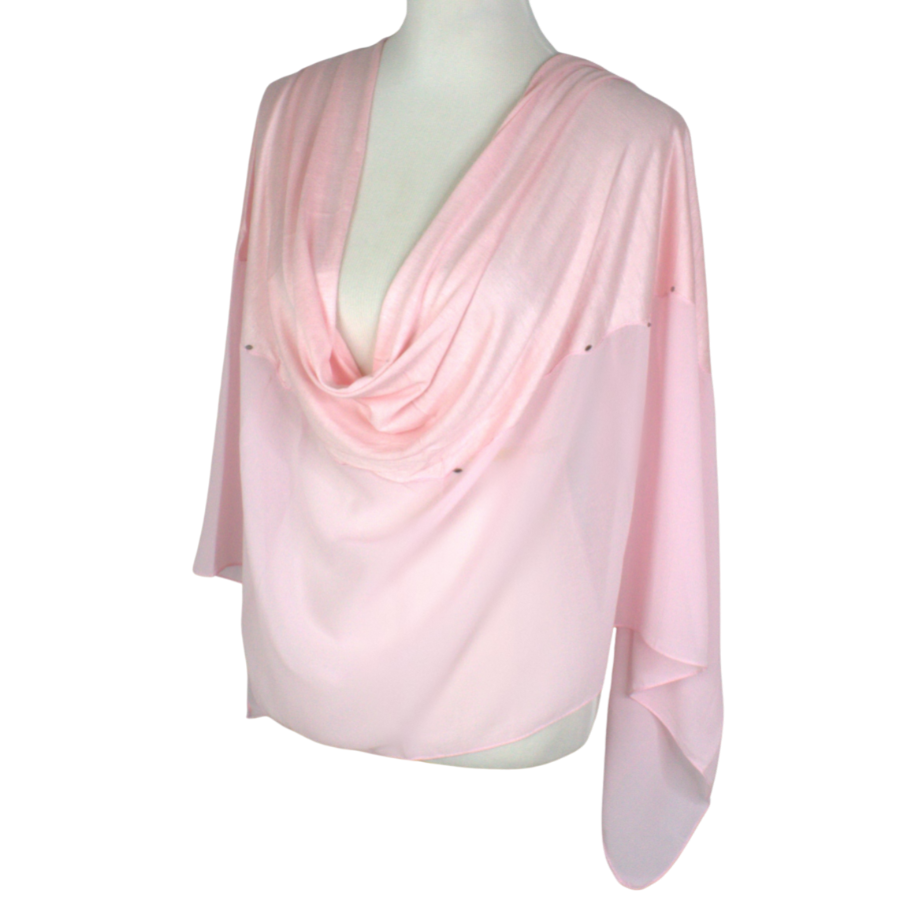 Kuwaiti Double Border Chiffon & Jersey Pink - NEW