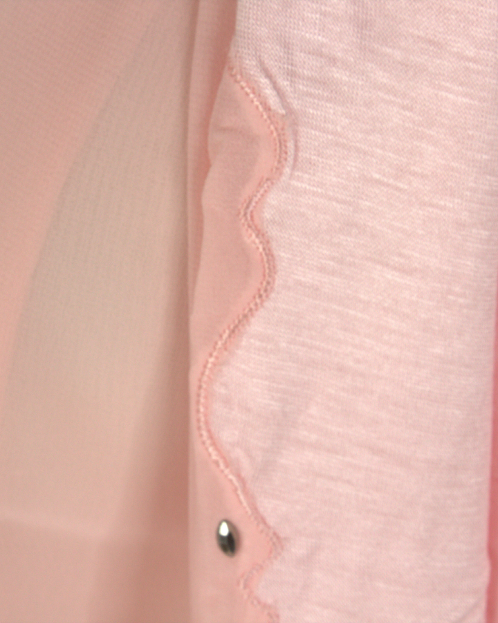 Kuwaiti Double Border Chiffon & Jersey Peach - NEW
