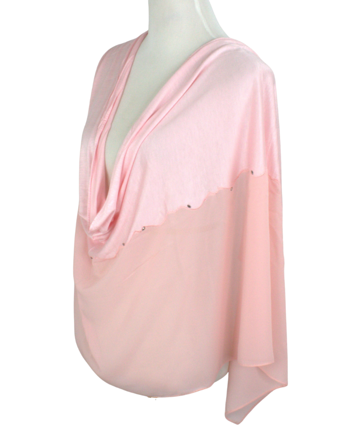 Kuwaiti Double Border Chiffon & Jersey Peach - NEW