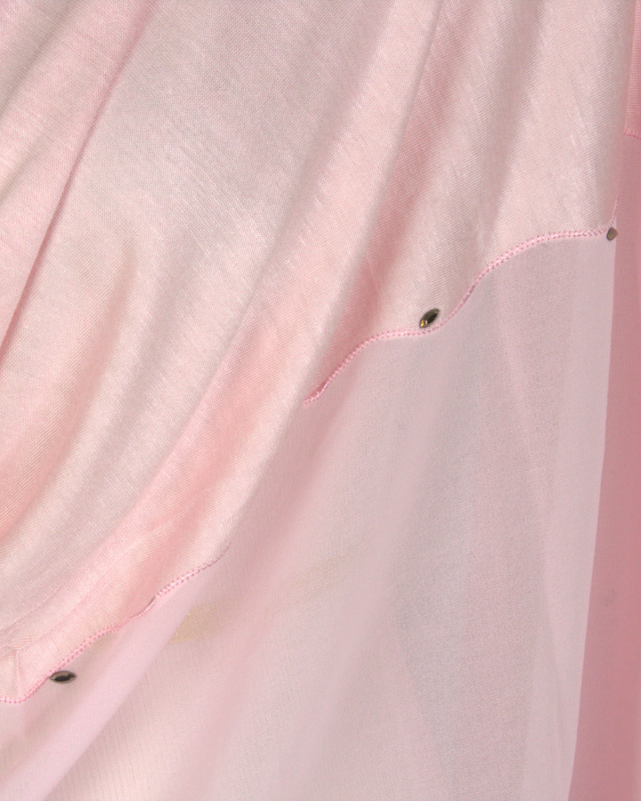 Kuwaiti Double Border Chiffon & Jersey Pink - NEW