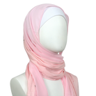 Kuwaiti Double Border Chiffon & Jersey Pink - NEW