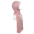 Kuwaiti Double Border Chiffon & Jersey Neutral Mauve - NEW