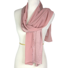 Kuwaiti Double Border Chiffon & Jersey Neutral Mauve - NEW