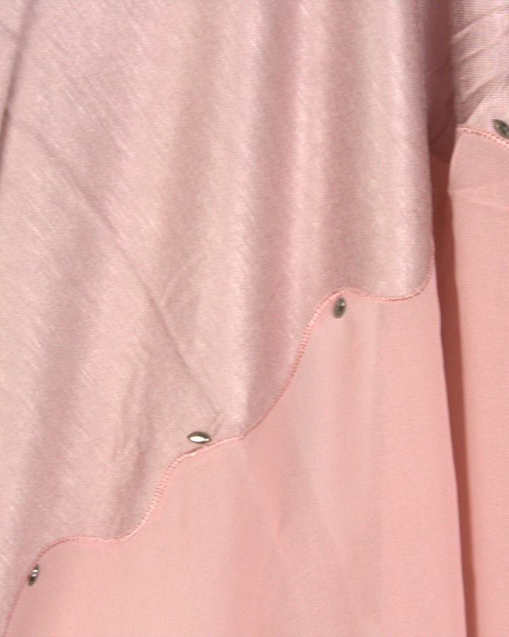 Kuwaiti Double Border Chiffon & Jersey Neutral Mauve - NEW