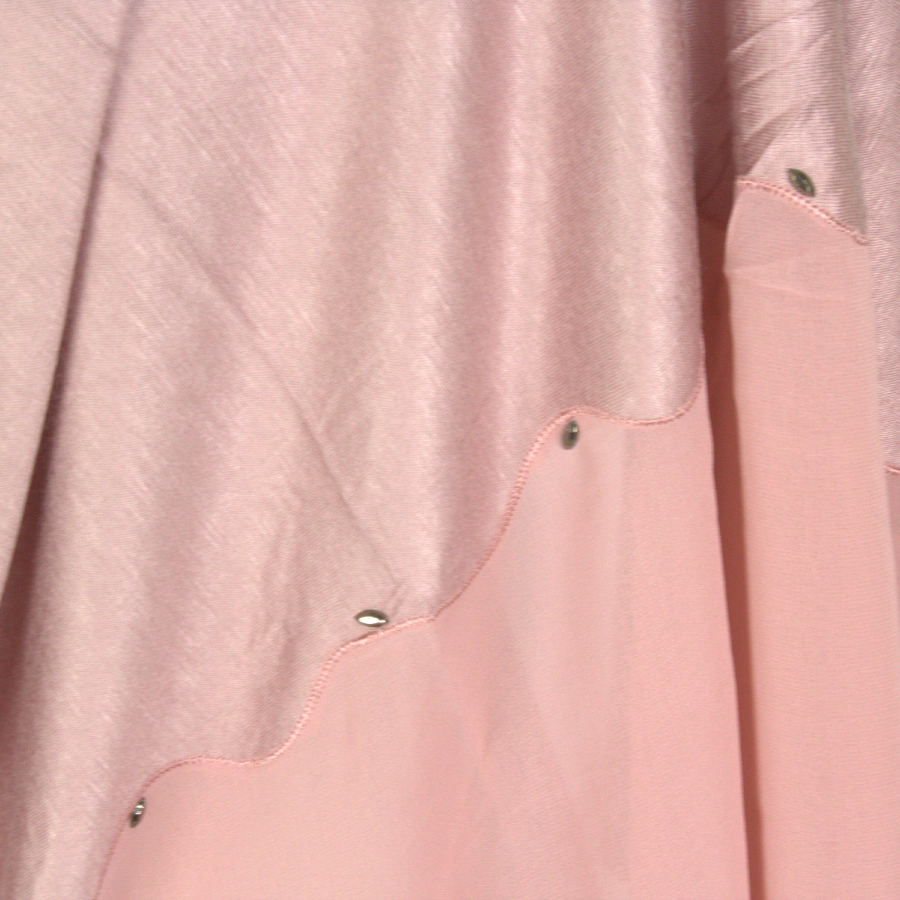 Kuwaiti Double Border Chiffon & Jersey Neutral Mauve - NEW