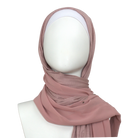 Kuwaiti Double Border Chiffon & Jersey Neutral Mauve - NEW