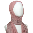 Kuwaiti Double Border Chiffon & Jersey Neutral Mauve - NEW