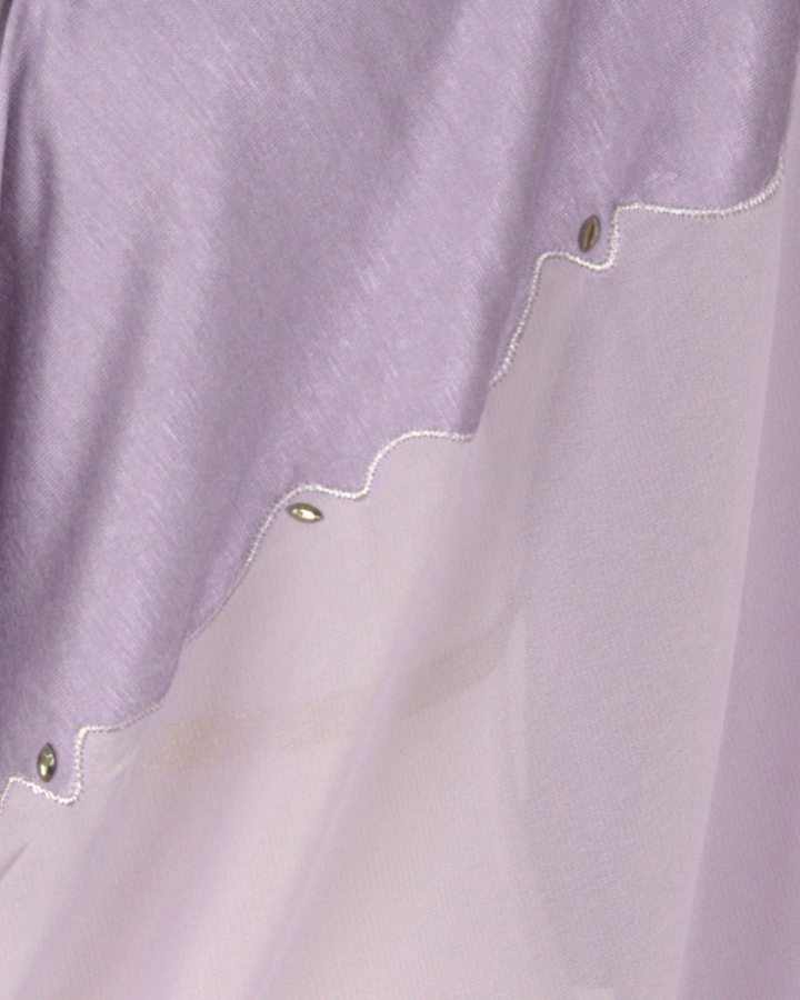 Kuwaiti Double Border Chiffon & Jersey Baby Purple - NEW
