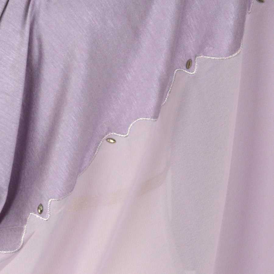 Kuwaiti Double Border Chiffon & Jersey Baby Purple - NEW