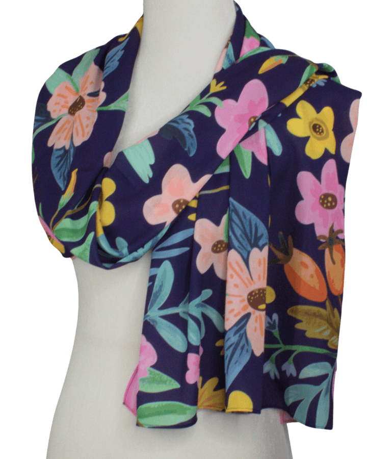 Summer Floral Vibes Soft Crepe Chiffon Hijab - NEW