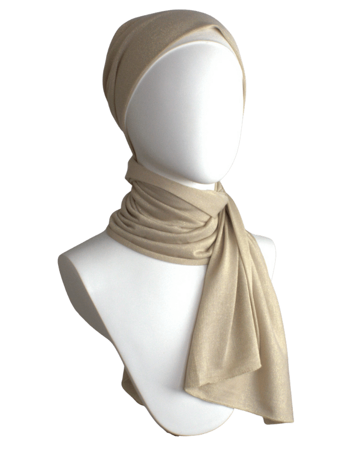 Golden Beige Shimmer Jersey Hijab