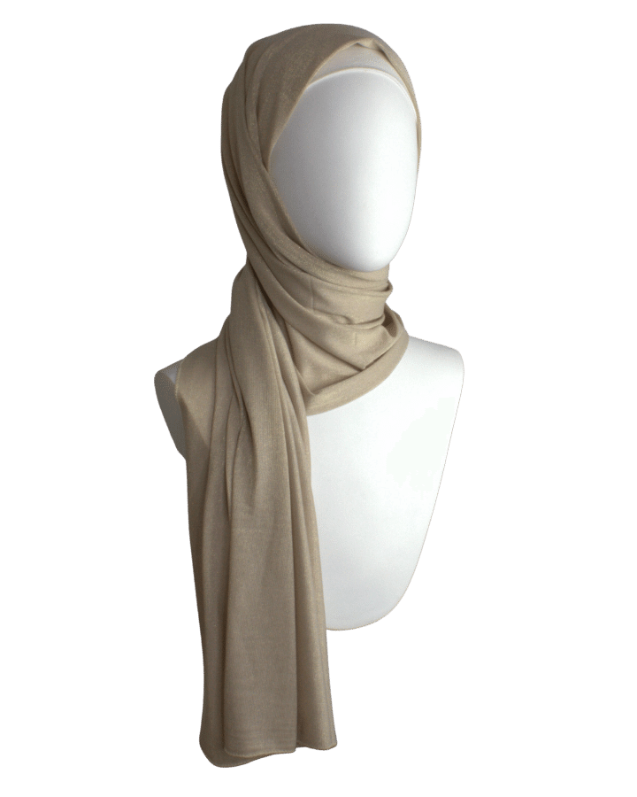 Golden Beige Shimmer Jersey Hijab
