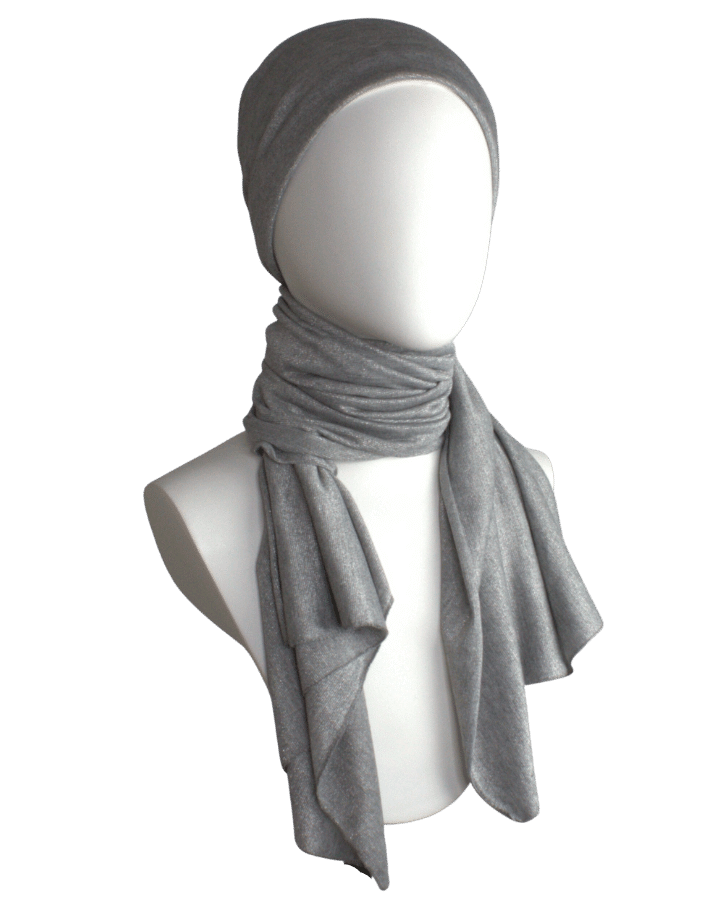 Grey Shimmer Jersey Wrap - regular size