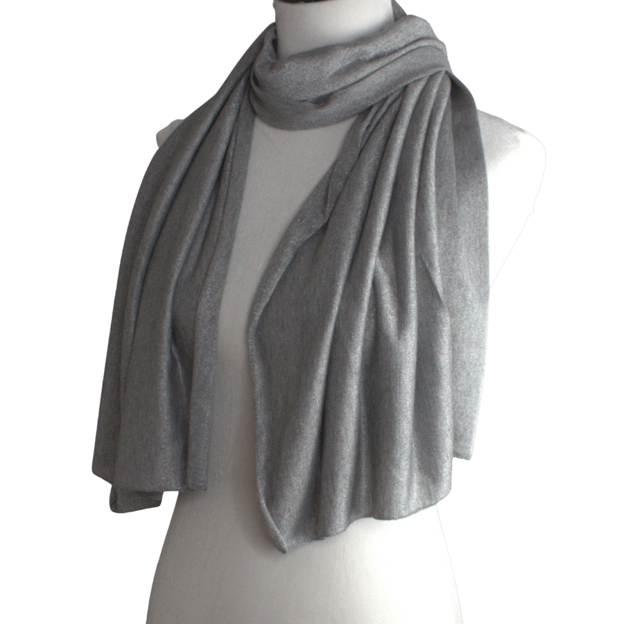 Grey Shimmer Jersey Wrap - regular size