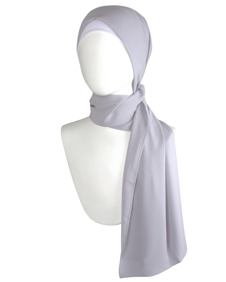 High-end chiffon Grey hijab scarf | Maxi basic gray chiffon hijab | Lina Zibdeh