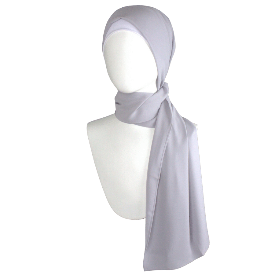 High-end chiffon Grey hijab scarf | Maxi basic gray chiffon hijab | Lina Zibdeh