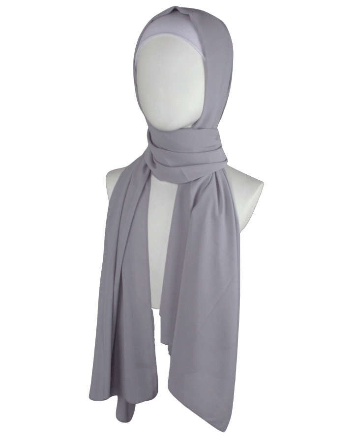 High-end chiffon Grey hijab scarf | Maxi basic gray chiffon hijab | Lina Zibdeh