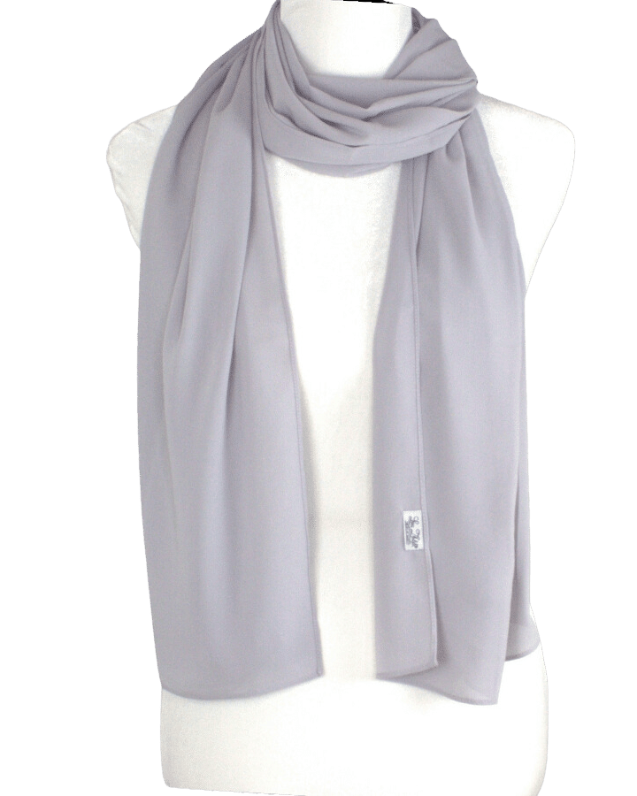 chiffon Grey hijab scarf | Maxi basic gray chiffon hijab | Lina Zibdeh