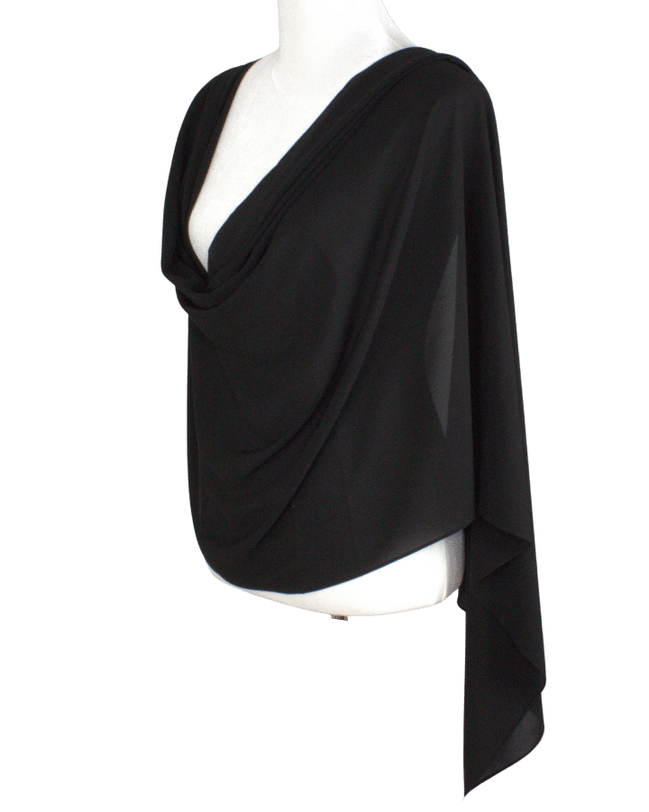 Premium quality black chiffon hijab scarf | Maxi black chiffon hijab | Lina Zibdeh