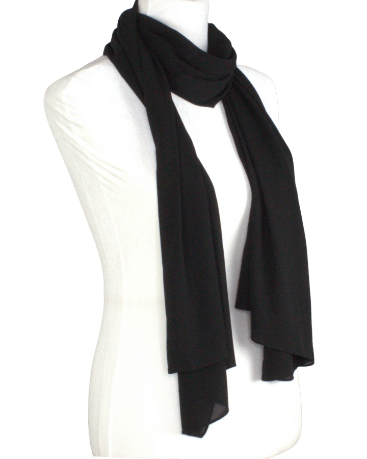 Premium quality black chiffon hijab scarf | Maxi black chiffon hijab | Lina Zibdeh